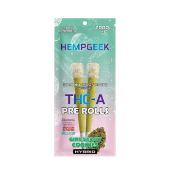 HEMPGEEK THC-A PRE ROLLS GIRL SCOUT COOKIES HYBRID 2000 MG x2