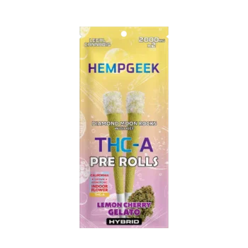 HEMPGEEK THC-A PRE ROLLS LEMON CHERRY GELATO HYBRID 2000 MG x2