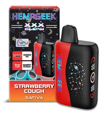 HempGeek XXX Blend Disposable Vape - Strawberry Cough (Sativa) - 10,000 mg