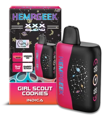 HempGeek XXX Blend Disposable Vape - Girl Scout Cookies (Indica) - 10,000 mg