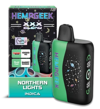 HempGeek XXX Blend Disposable Vape - Northern Lights (Indica) - 10,000 mg