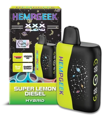 HempGeek XXX Blend Disposable Vape - Super Lemon Diesel (Hybrid) - 10,000mg
